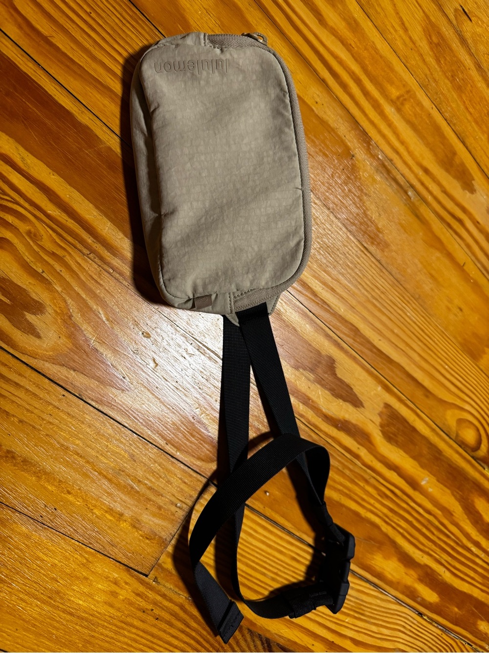 lululemon athletica Beige Belt Bag with Black Strap